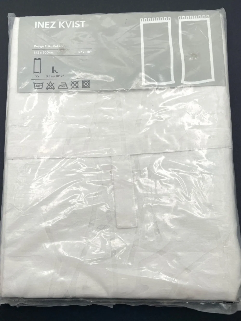 New IKEA Inez Kvist Ghost Tree White Curtain Panels 57”x 118” 2 Curtain Panels